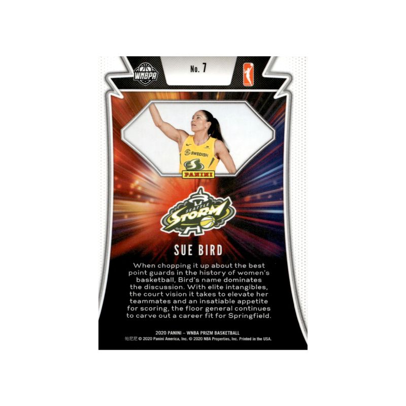 Sue Bird Seattle Storm Autographed 2020 Panini Prizm "Far Out!" Trading Card product image 2, provided for visual reference