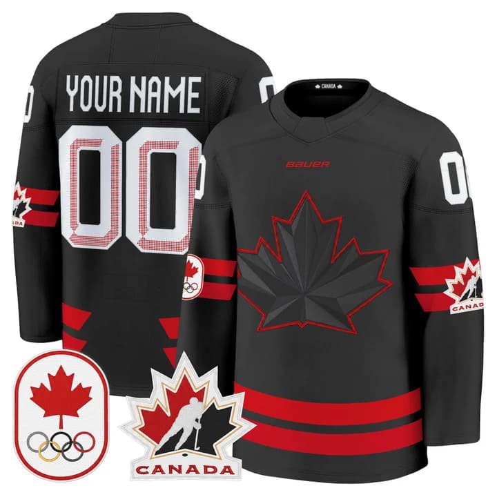 Custom Canada 2026 Olympic Jersey - Black product image 1