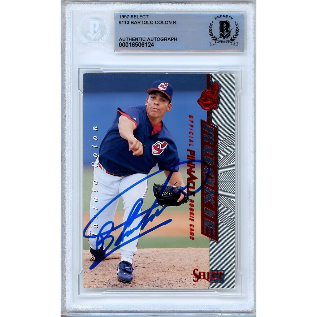 Bartolo Colon Cleveland Indians Signed 1997 Pinnacle Select Card Beckett Auth Auto Slab product image 1, provided for visual