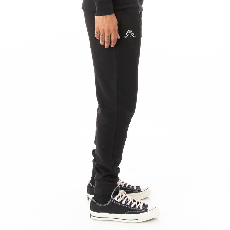 Kappa Logo Fleece Zanok Sweatpants- Black product image 1, provided for visual reference and product detail review