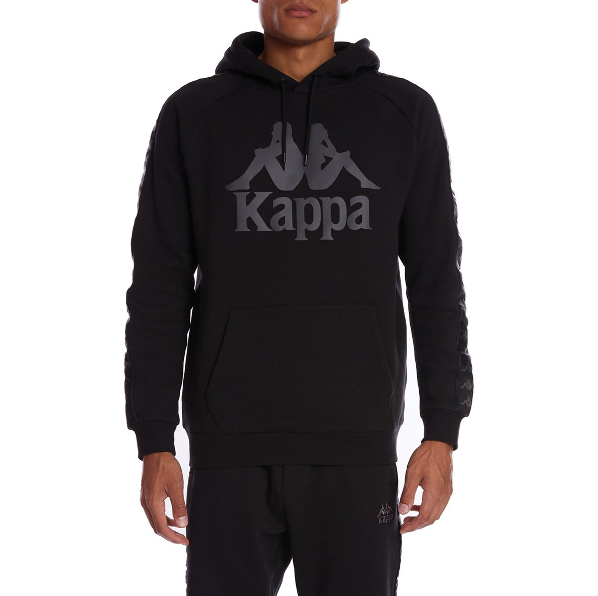 Kappa 222 Banda Hurtado 2 Hoodie-Black/Grey product image 1, provided for visual reference and product detail review