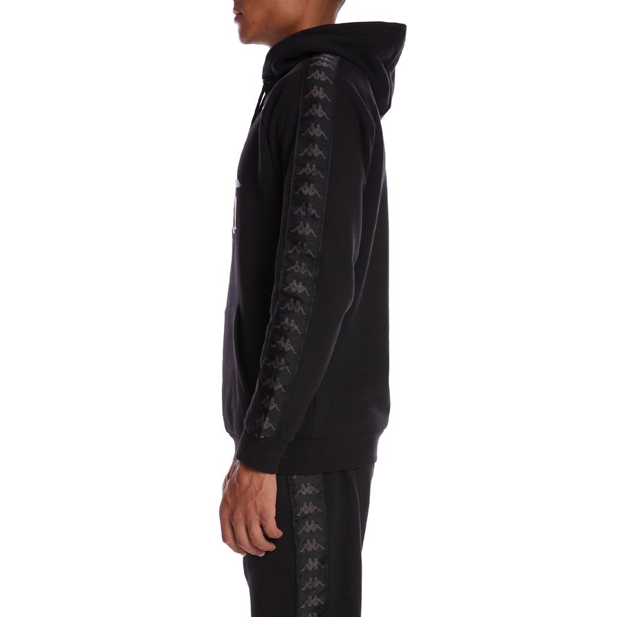 Kappa 222 Banda Hurtado 2 Hoodie-Black/Grey product image 2, provided for visual reference and product detail review