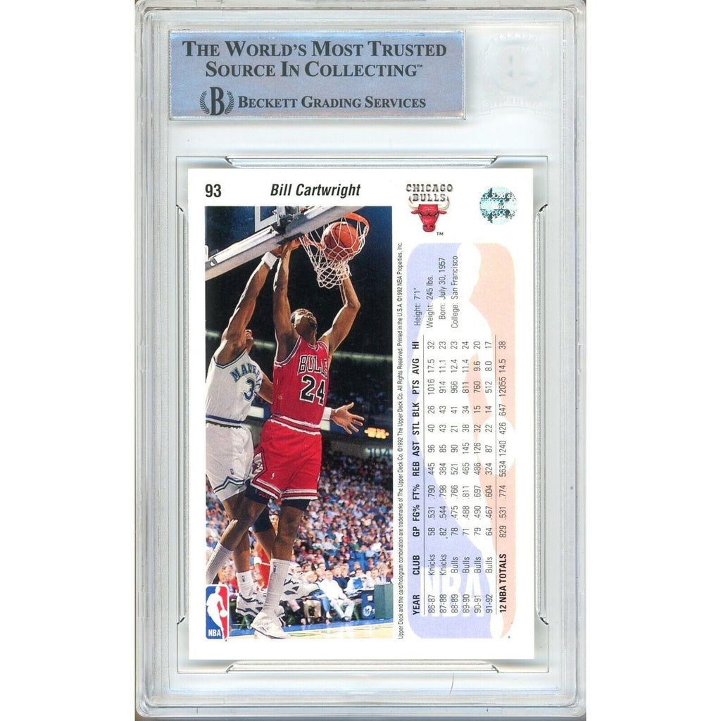 Bill Cartwright Chicago Bulls Signed 1992-93 Upper Deck Basketball Card BAS Auth Auto product image 2, provided for visual