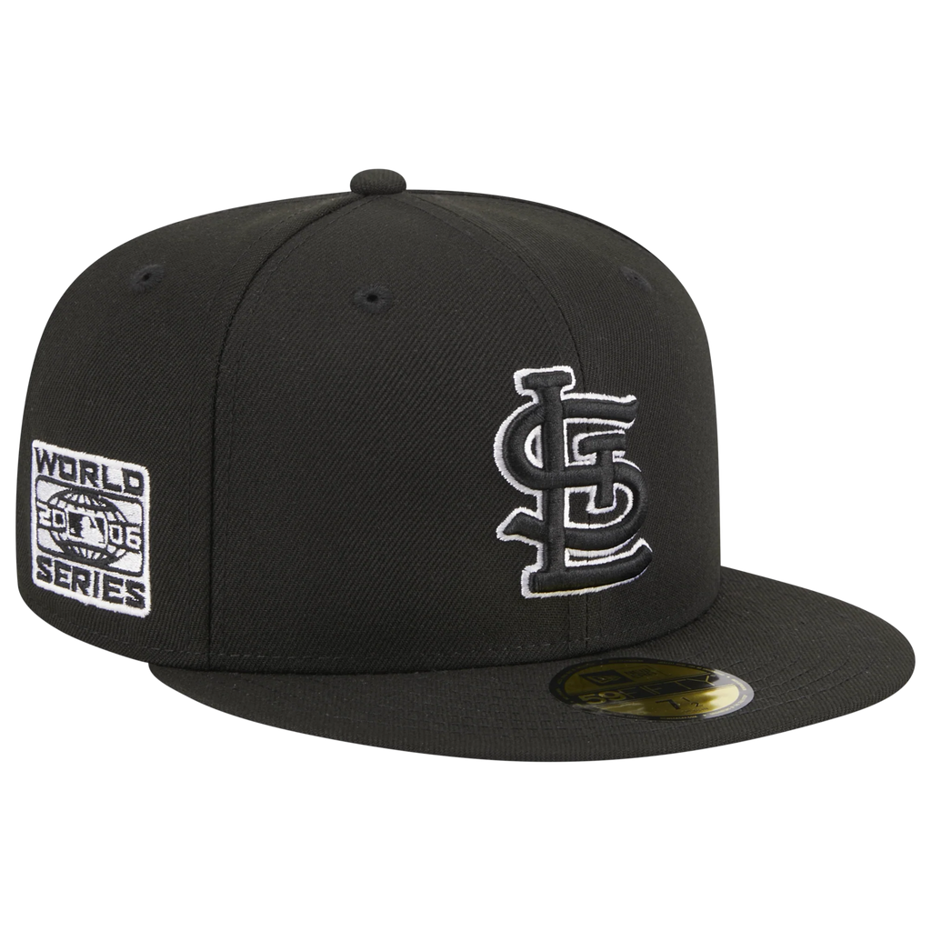 New Era St. Louis Cardinals 2006 World Series Side Patch Fitted 59Fifty-Black And White product image 1, provided for visual