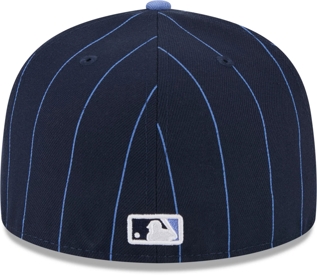 New Era Los Angeles Dodgers City Connect Throwback Pinstripe 59FIFTY Fitted Hat 2024 - Navy product image 4, provided for