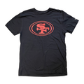 New Era Men San Francisco 49ers SF Logo Crest T Shirt-Black product image 1, provided for visual reference and product