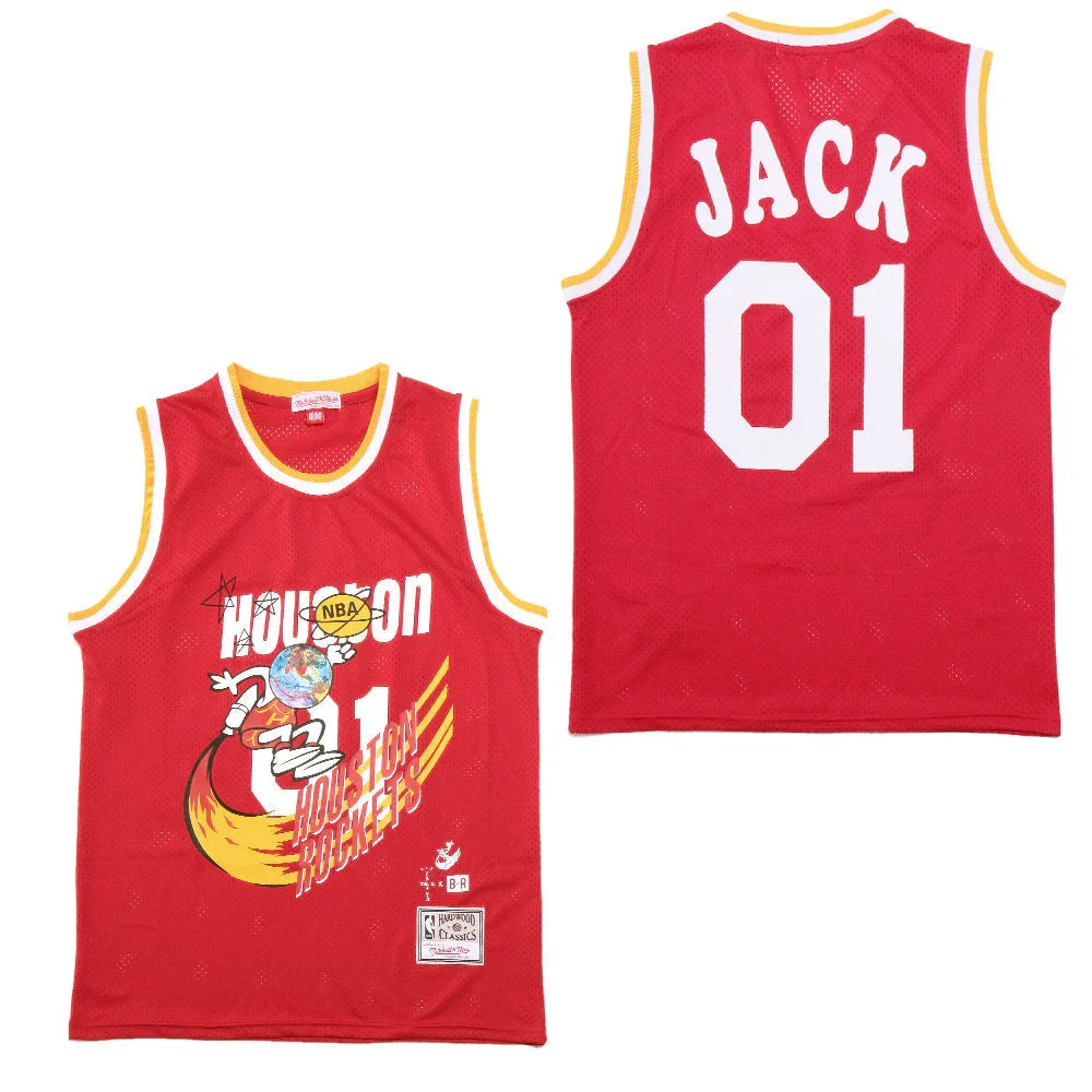 Travis Scott Cactus Jack Houston Rockets Jersey - Red product image 1