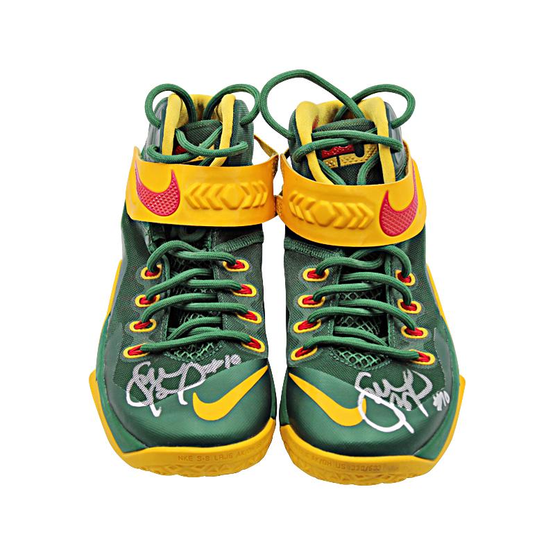 Sue Bird Autographed & Inscribed "#10" Game Used Seattle Storm LeBron Nike Sneakers (Sue Bird LOA) product image 1, provided