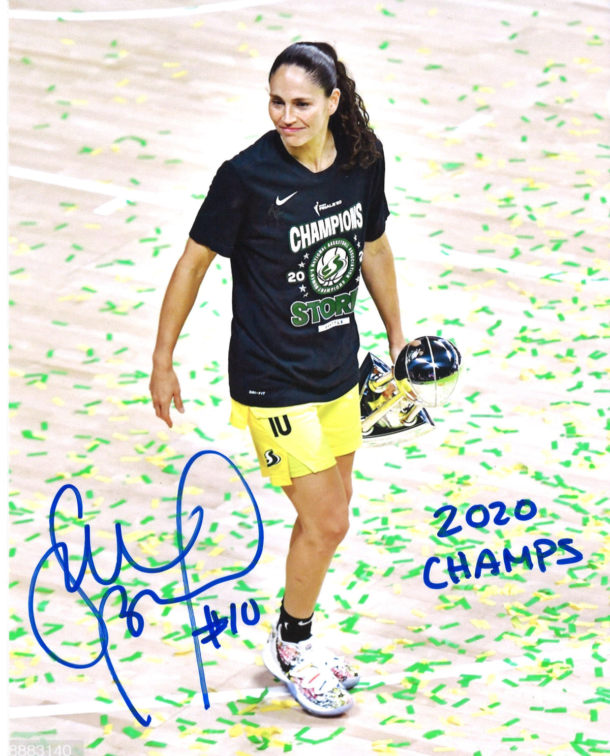 Sue Bird Autographed & Inscribed "2020 Champs" WNBA Finals 8x10 Photo (Sue Bird LOA) product image 1, provided for visual