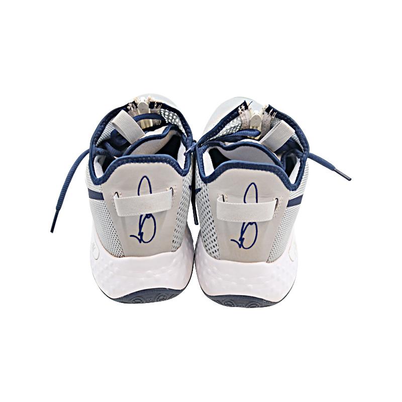 Aaron Boone New York Yankees Autographed 2020 Game Used Gray/Blue Nike Air Paul George Sneakers (CX Auth) product image 2,