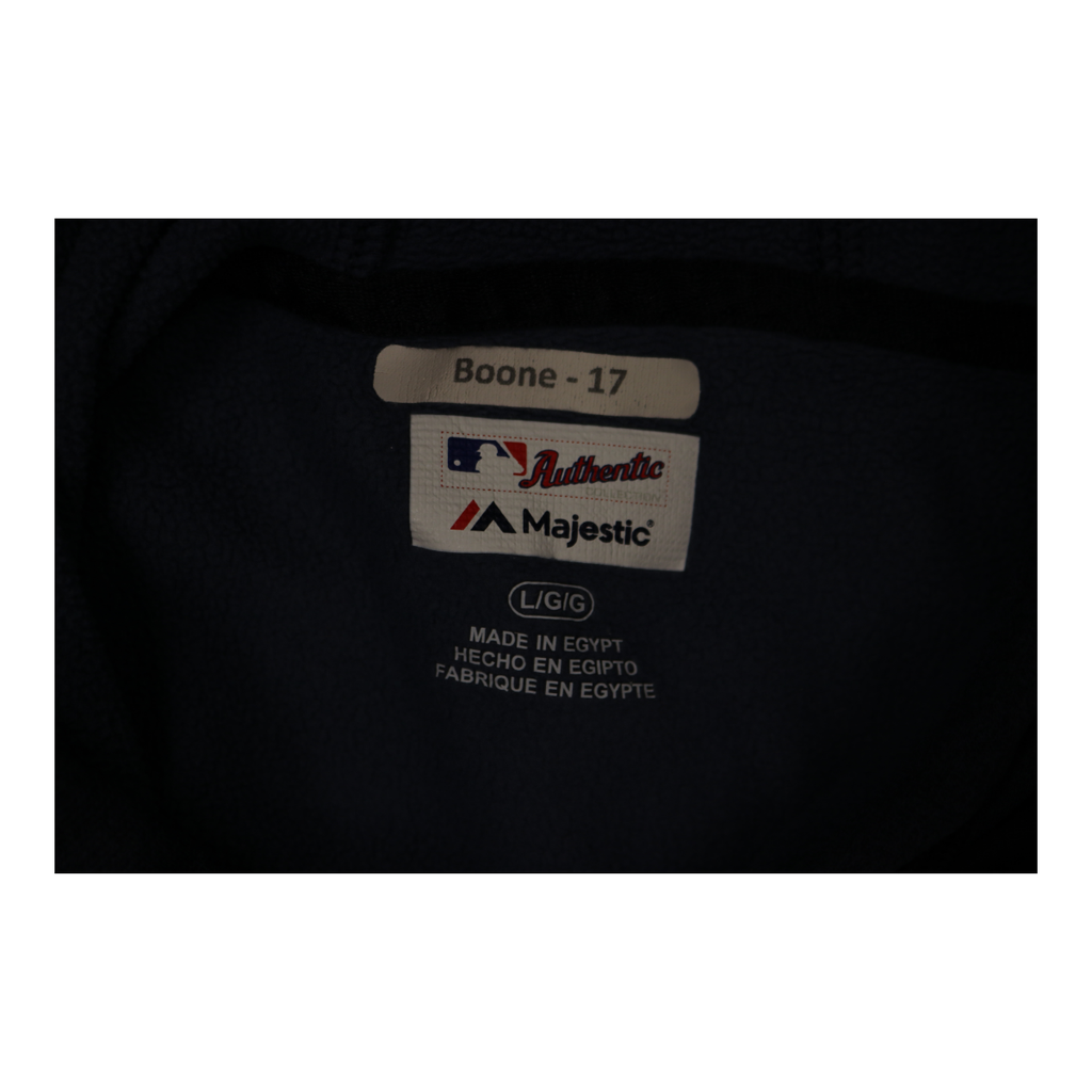 Aaron Boone New York Yankees 2019 Game Used 2019 Playoffs Cutoff Hoodie Size L product image 3, provided for visual