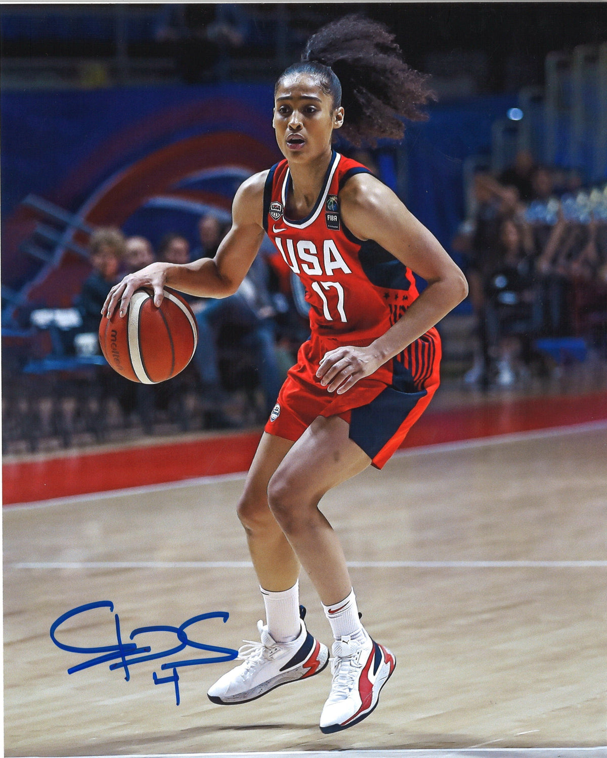 Skylar Diggins-Smith Phoenix Mercury Autographed Team USA Dribbling 8x10 Photo product image 1, provided for visual