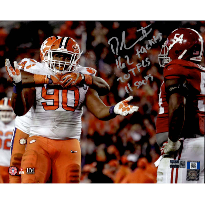 Dexter Lawrence Clemson University IMPERFECT Autographed & Inscribed Clemson Stats 8x10 Photo product image 1, provided for