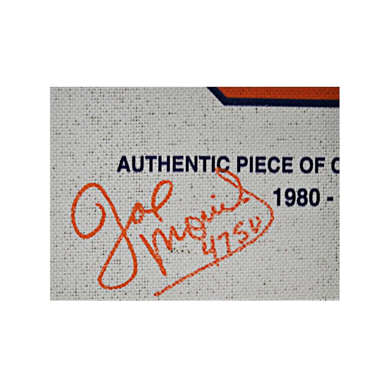 Joe Morris Syracuse University Autographed and Insc. "First Touchdown in the Dome" Orange S on Authentic Piece of Dome Roof