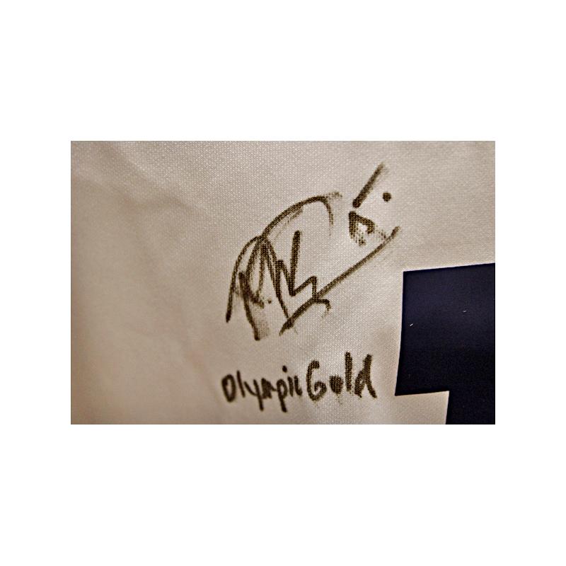 Megan Rapinoe Autographed & Inscribed "Olympic Gold" USA Soccer Jersey with Gold 2019 FIFA World Cup Champions Patch (Size