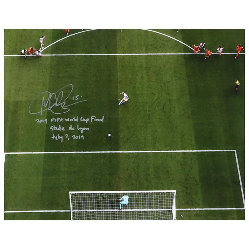 Megan Rapinoe Autographed & Inscr. 2019 WC PK "2019 World Cup Final Stade de Lyon July 7, 2019" Silver 16x20 product image