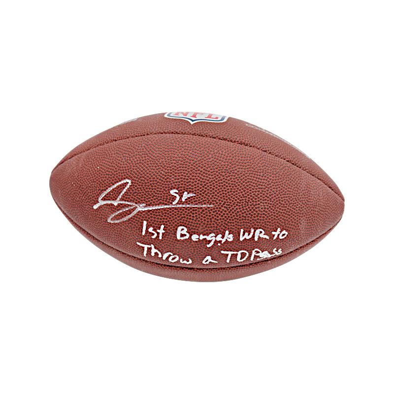 Mohamed Sanu Cincinnati Bengals Autographed & Inscr. "1st Bengals WR to Throw a TD Pass" Replica NFL Duke Football product