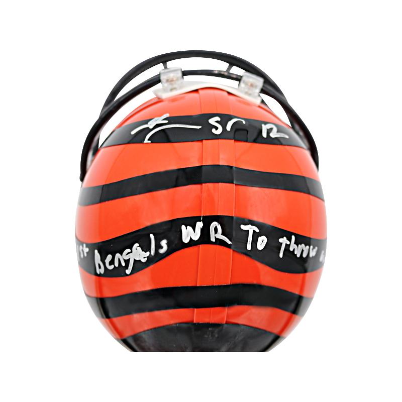 Mohamed Sanu Cincinnati Bengals Autographed & Inscr. "1st Bengals WR to Throw a TD Pass" Bengals Mini-Helmet product image