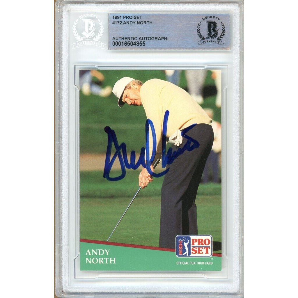 Andy North Signed 1991 PGA Tour Pro Set Golf Trading Card Beckett Authentic Auto Slab product image 1, provided for visual