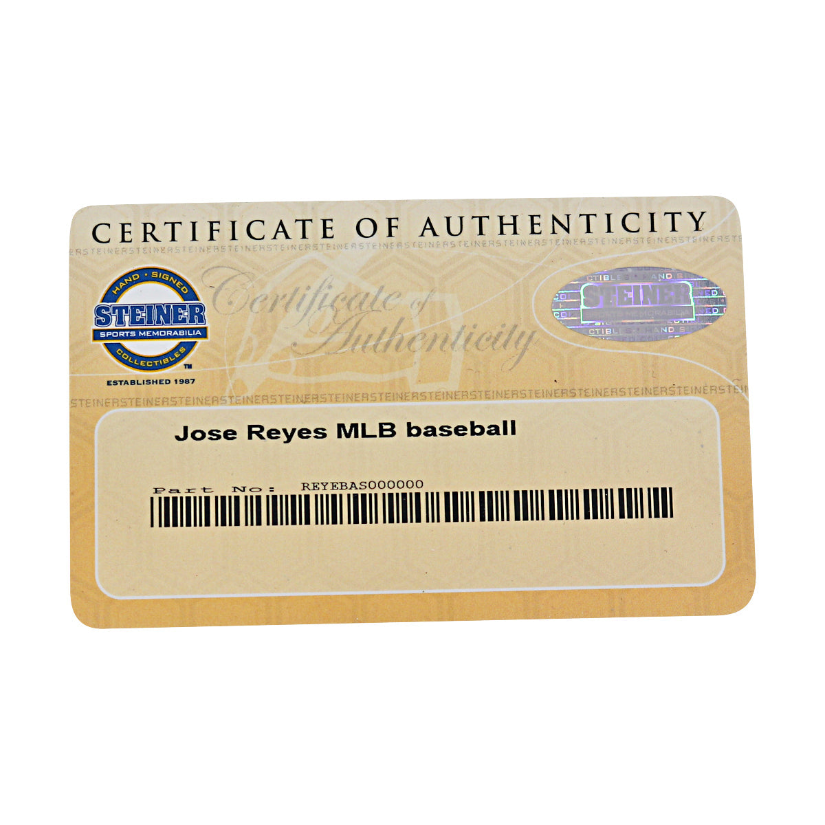 Jose Reyes New York Mets Autographed OMLB Baseball MLB / Steiner COA-10 product image 7, provided for visual reference and