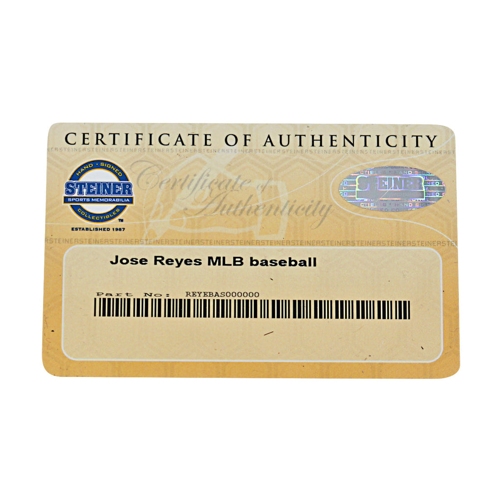 Jose Reyes New York Mets Autographed OMLB Baseball MLB / Steiner COA-12 product image 7, provided for visual reference and
