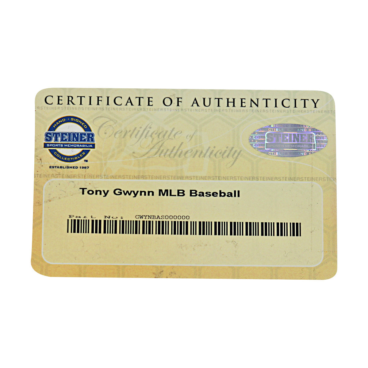 Tony Gwynn Minnesota Twins Autographed OMLB Baseball Steiner COA product image 7, provided for visual reference and product