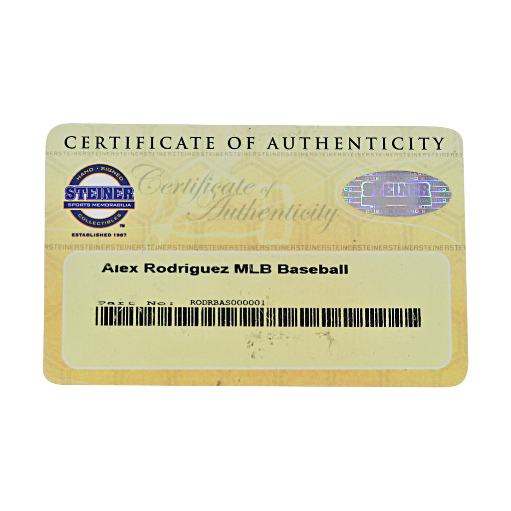 Alex Rodriguez Yankees Rangers Autographed OMLB Baseball Steiner COA product image 7, provided for visual reference and
