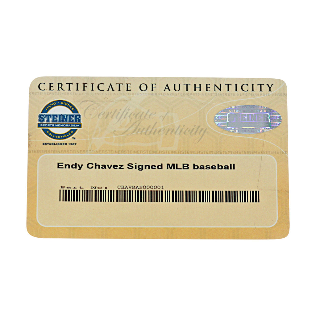 Endy Chavez Expos Mets Autographed OMLB Baseball Steiner COA product image 7, provided for visual reference and product