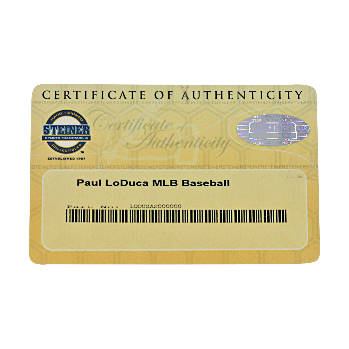 Paul Lo Duca Dodgers Marlins Mets Autographed OMLB Baseball Steiner COA-3 product image 7, provided for visual reference and