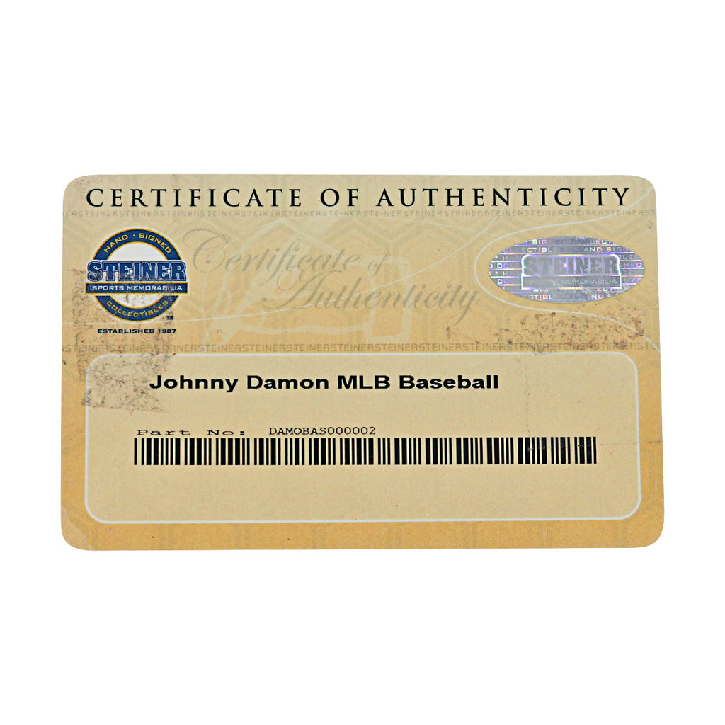 Johnny Damon Yankees Red Sox Autographed OMLB Baseball Steiner COA-1 product image 6, provided for visual reference and
