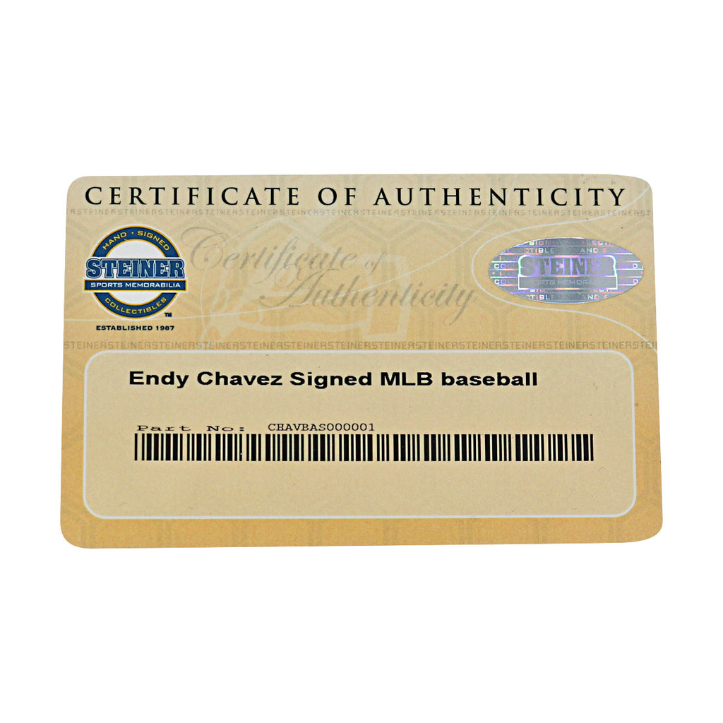 Endy Chavez Expos Mets Autographed OMLB Baseball Steiner COA-1 product image 7, provided for visual reference and product