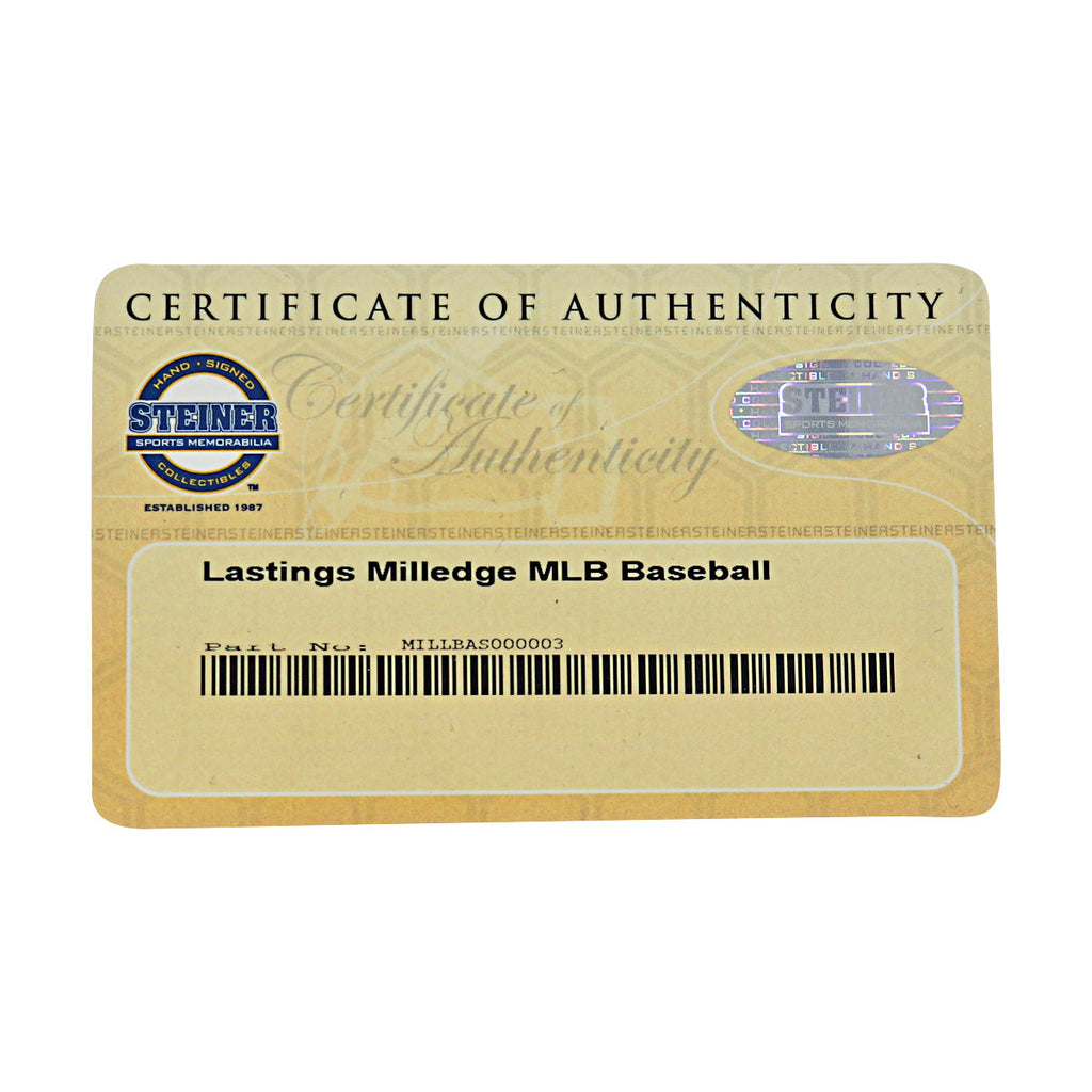 Lastings Milledge New York Yankees Autographed OMLB Baseball Steiner COA-2 product image 7, provided for visual reference