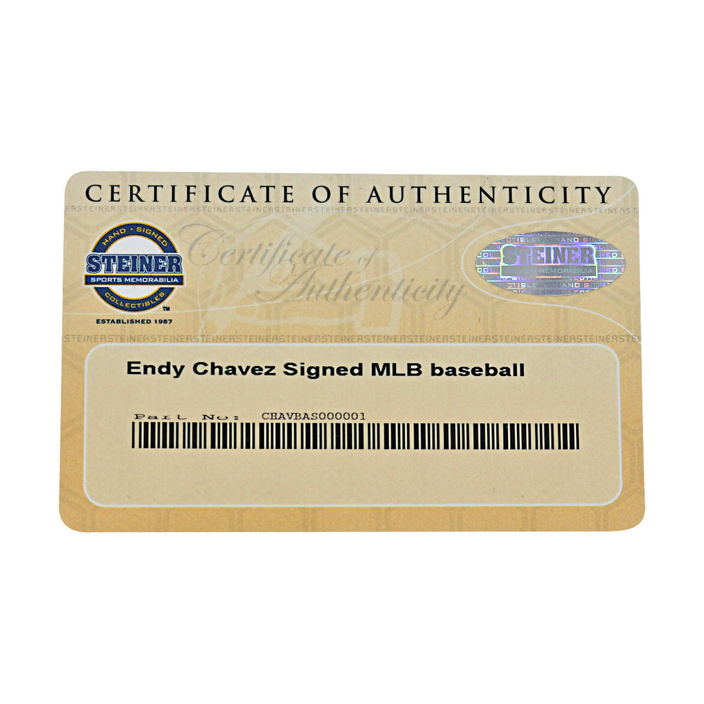 Endy Chavez Expos Mets Autographed OMLB Baseball Steiner COA-3 product image 7, provided for visual reference and product