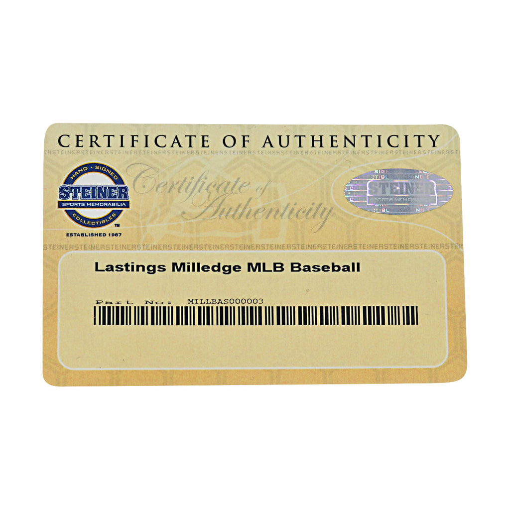 Lastings Milledge New York Yankees Autographed OMLB Baseball Steiner COA-3 product image 7, provided for visual reference