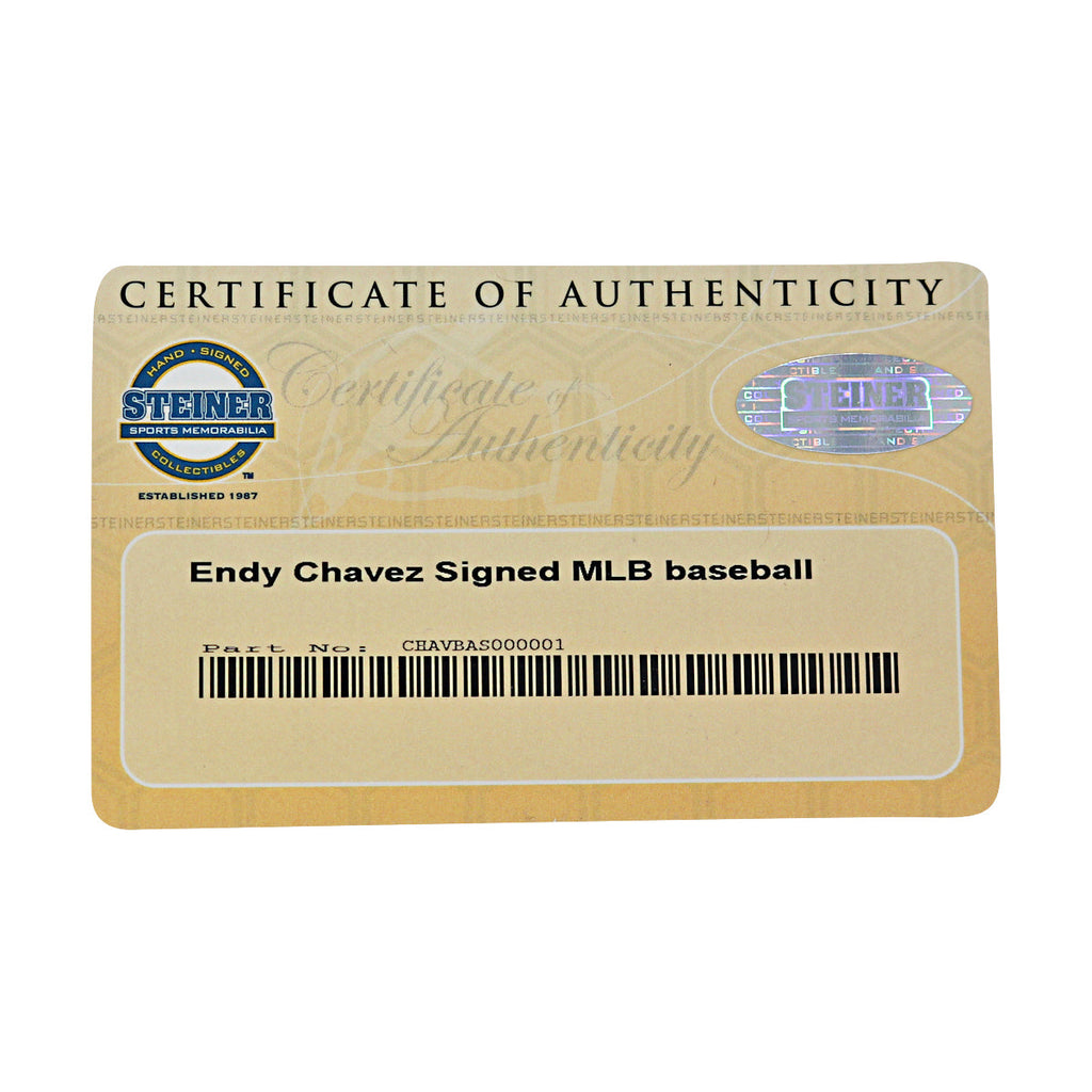 Endy Chavez Expos Mets Autographed OMLB Baseball Steiner COA-4 product image 7, provided for visual reference and product