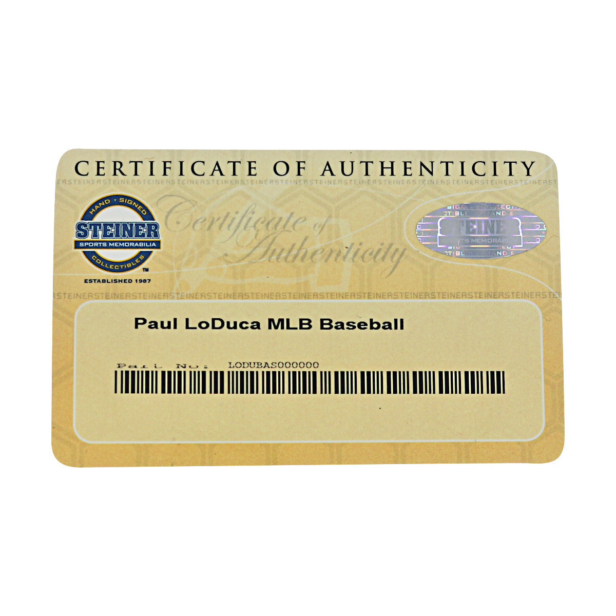 Paul Lo Duca Dodgers Marlins Mets Autographed OMLB Baseball Steiner COA-4 product image 7, provided for visual reference and
