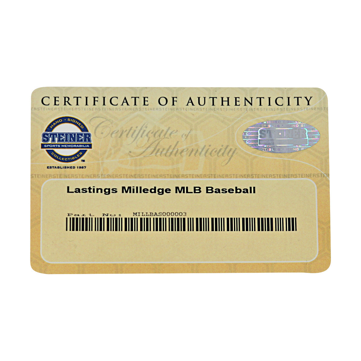 Lastings Milledge New York Yankees Autographed OMLB Baseball Steiner COA-5 product image 7, provided for visual reference