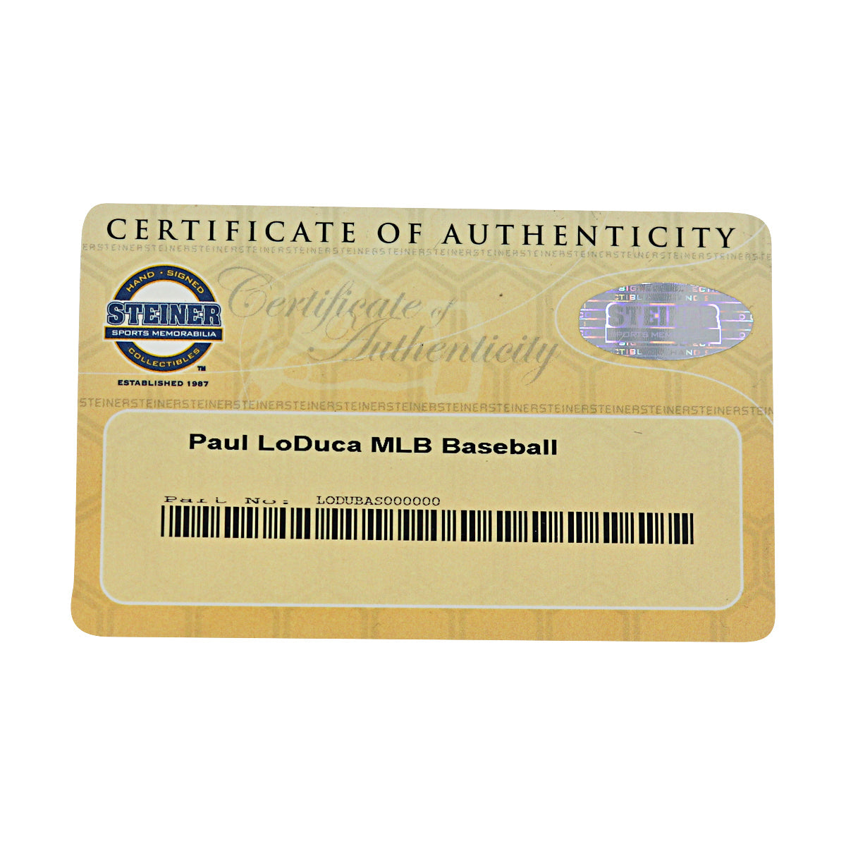 Paul Lo Duca Dodgers Marlins Mets Autographed OMLB Baseball Steiner COA-5 product image 7, provided for visual reference and