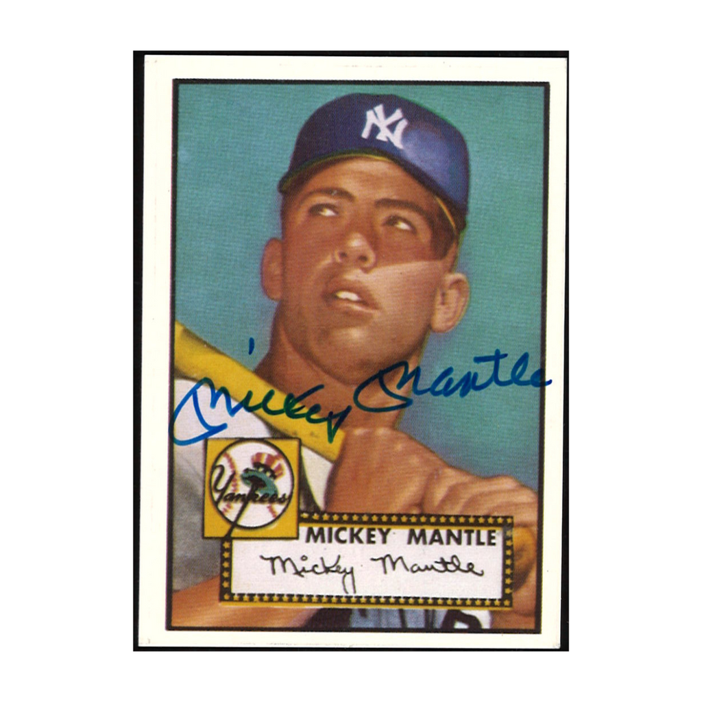 Mickey Mantle New York Yankees Autographed Signed 1952 Topps Reprint RC JSA LOA product image 1, provided for visual