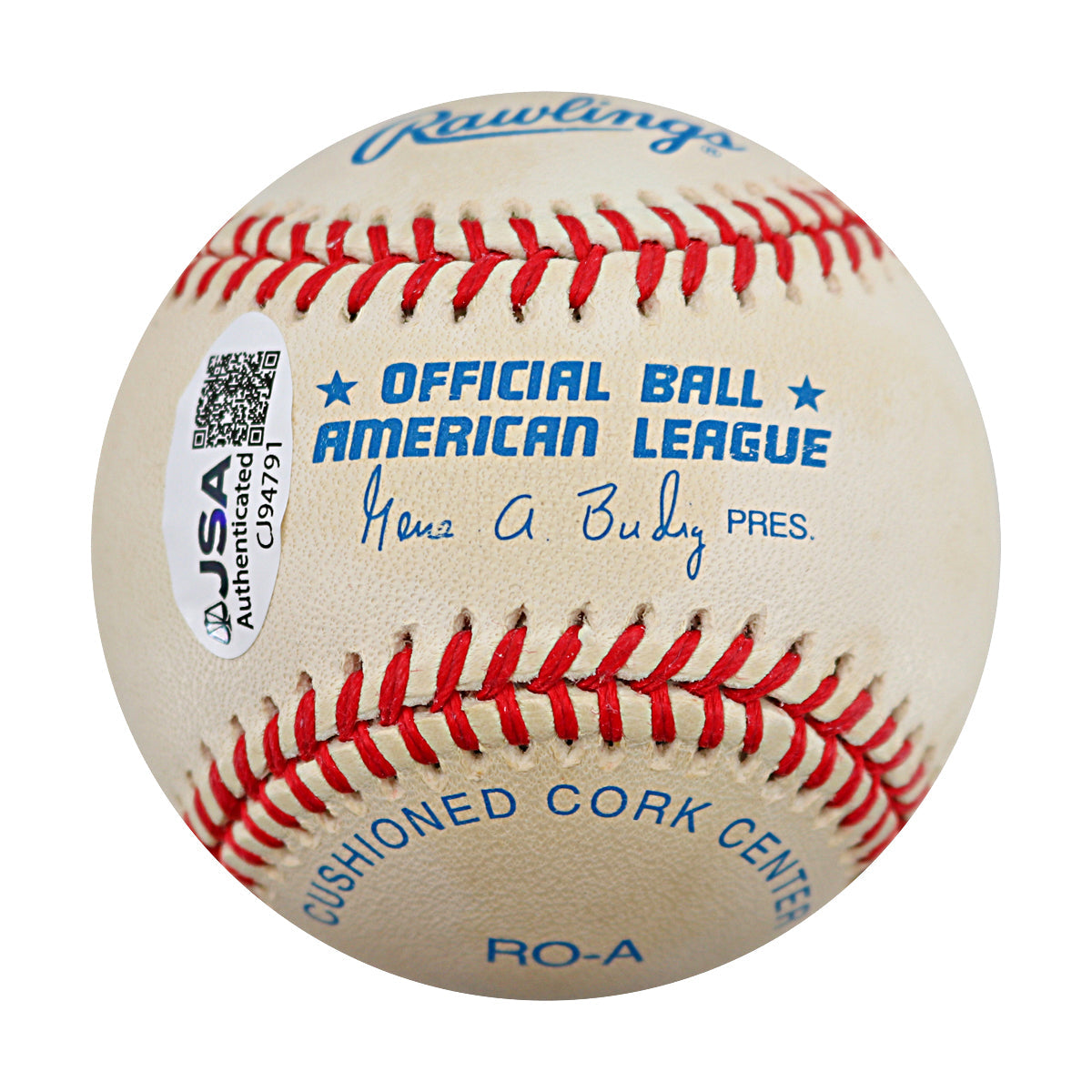 Herb Score Indians White Sox Autographed OAL Baseball JSA COA product image 5, provided for visual reference and product