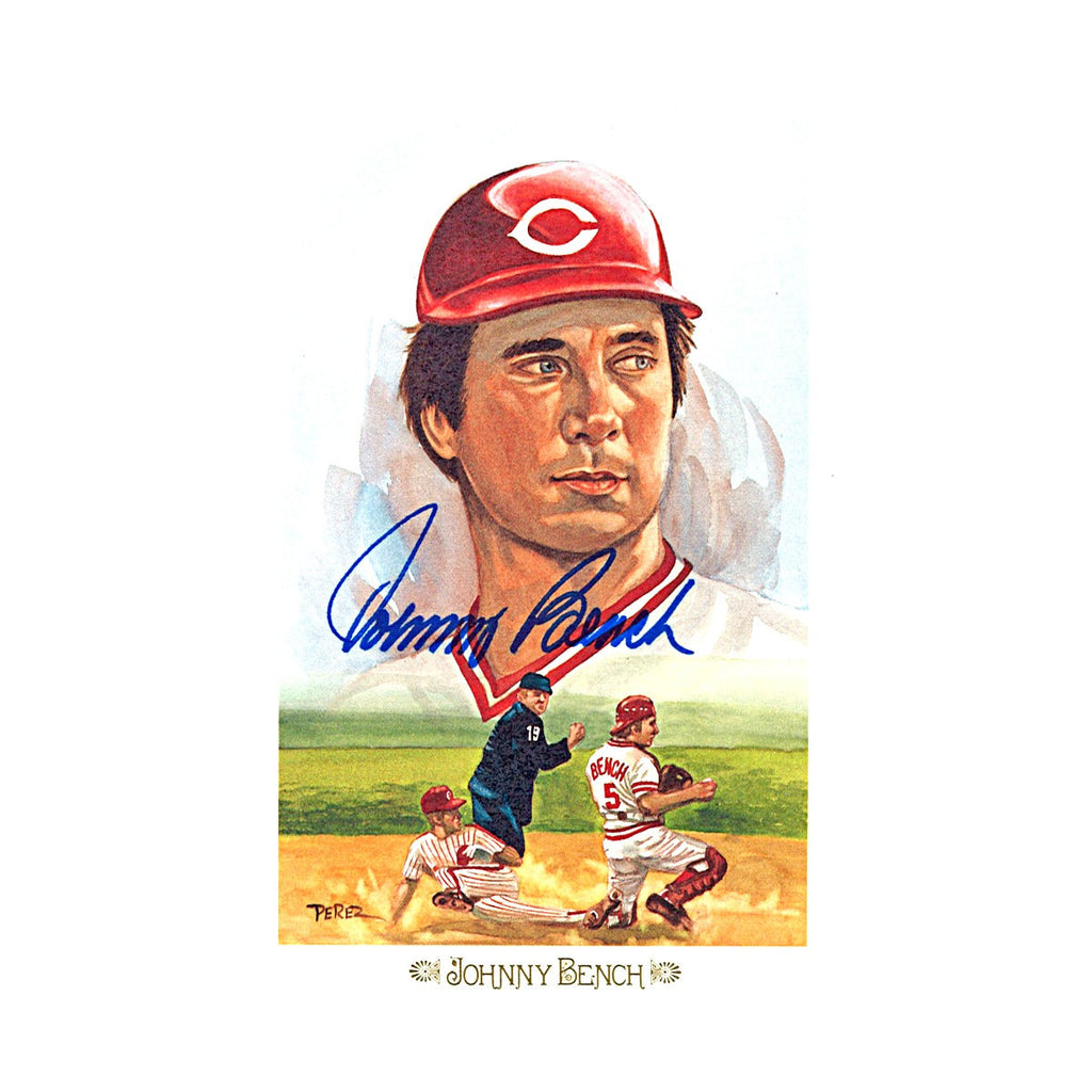 Johnny Bench Reds Autographed Perez Steele 1989 Postcard #03448/10000 JSA COA product image 1, provided for visual reference