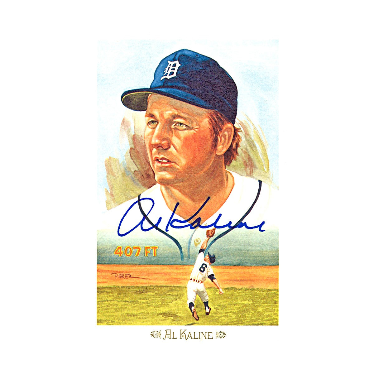 Al Kaline Tigers Autographed Perez Steele 1989 Postcard #03448/10000 JSA COA product image 1, provided for visual reference