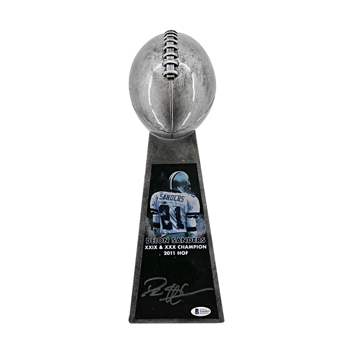 Deion Sanders Cowboys Autographed Championship Replica Trophy Black Beckett Holo product image 1, provided for visual