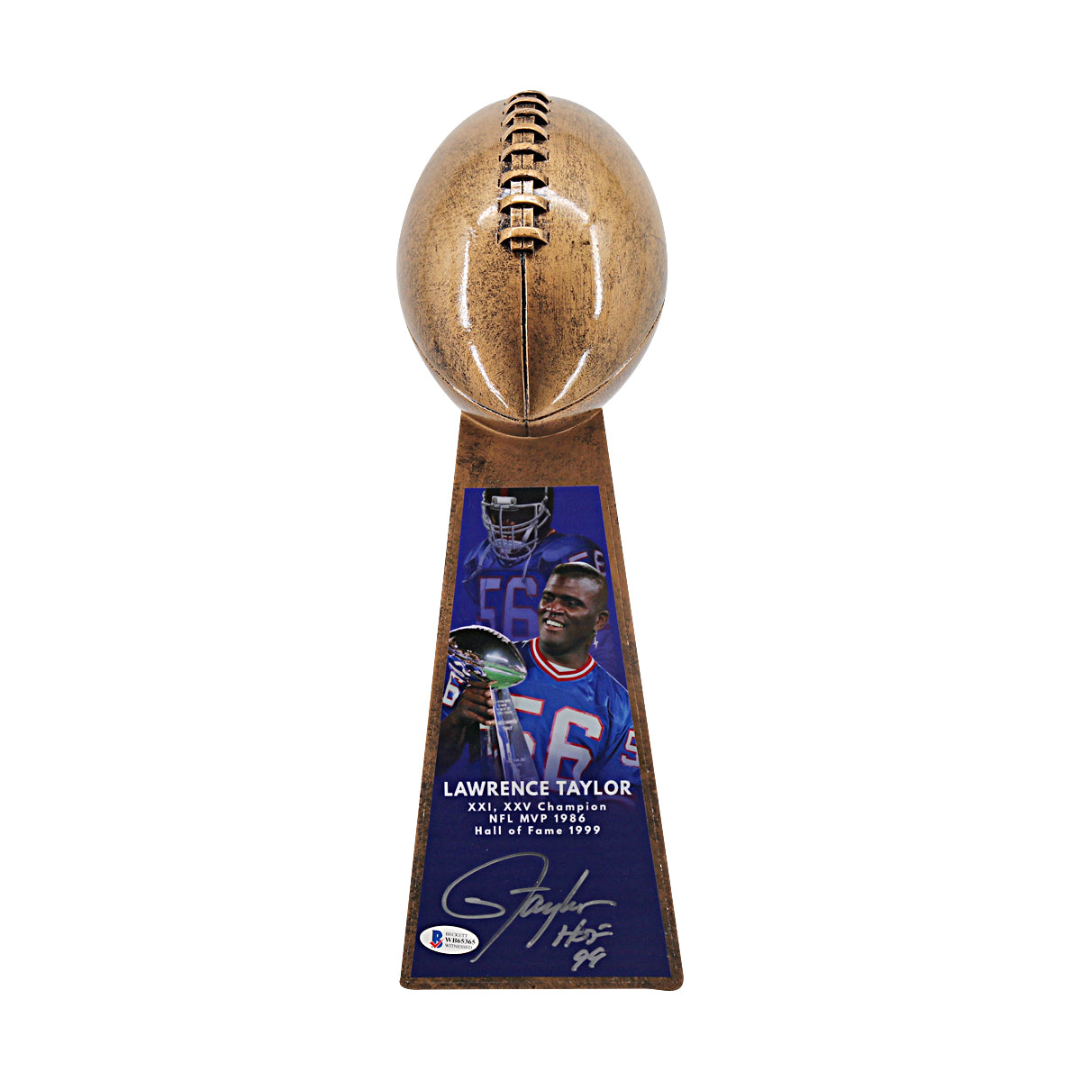 Lawrence Taylor Giants Autographed Inscribed Championship Trophy Beckett Holo Only product image 1, provided for visual