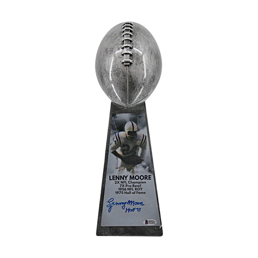 Lenny Moore Colts Autographed Inscribed Championship Replica Trophy Beckett Holo product image 1, provided for visual