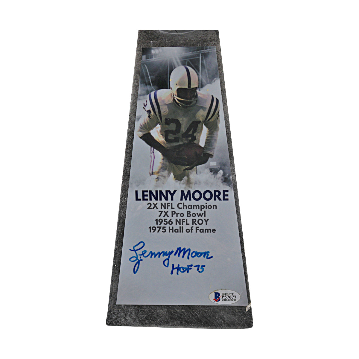 Lenny Moore Colts Autographed Inscribed Championship Replica Trophy Beckett Holo product image 2, provided for visual