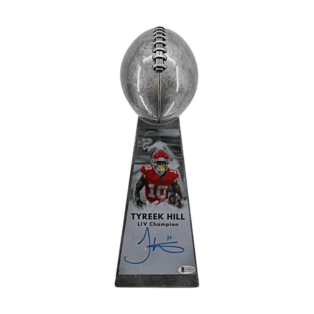 Tyreek Hill Chiefs Autographed Championship Replica Trophy Beckett Holo Only product image 1, provided for visual reference