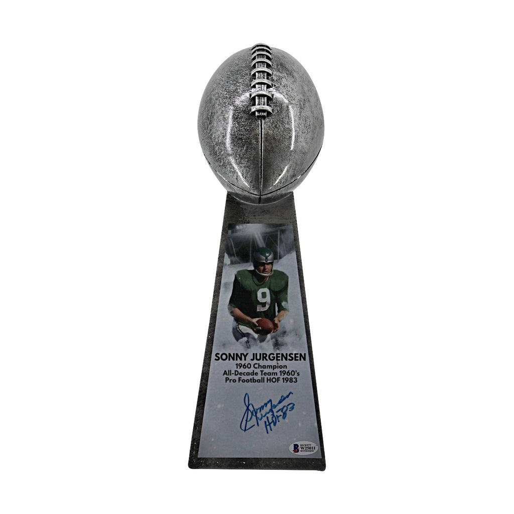 Sonny Jurgensen Philadelphia Eagles Autographed Inscribed Championship Replica Trophy Beckett Holo product image 1, provided