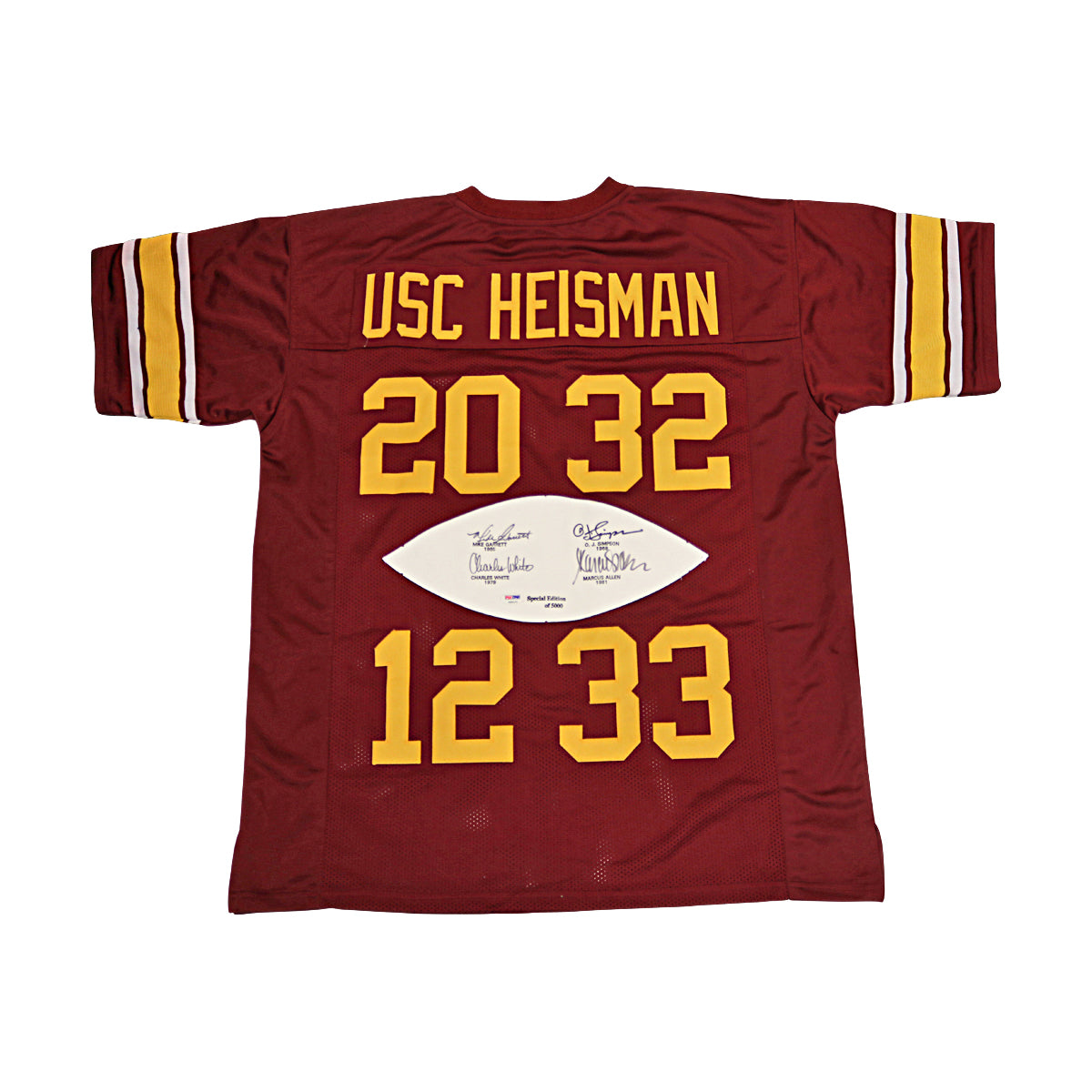 Simpson Allen White Garrett USC Trojans Autographed "Heisman" Jersey PSA Holo - 2 product image 1, provided for visual