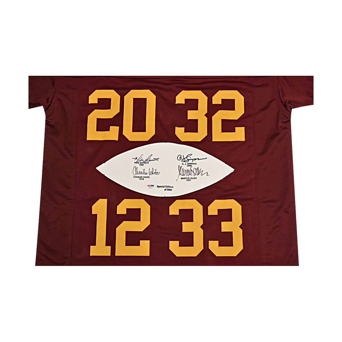Simpson Allen White Garrett USC Trojans Autographed "Heisman" Jersey PSA Holo - 2 product image 2, provided for visual